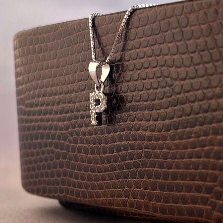 925 Sterling Silver Letter P Pendant Necklace